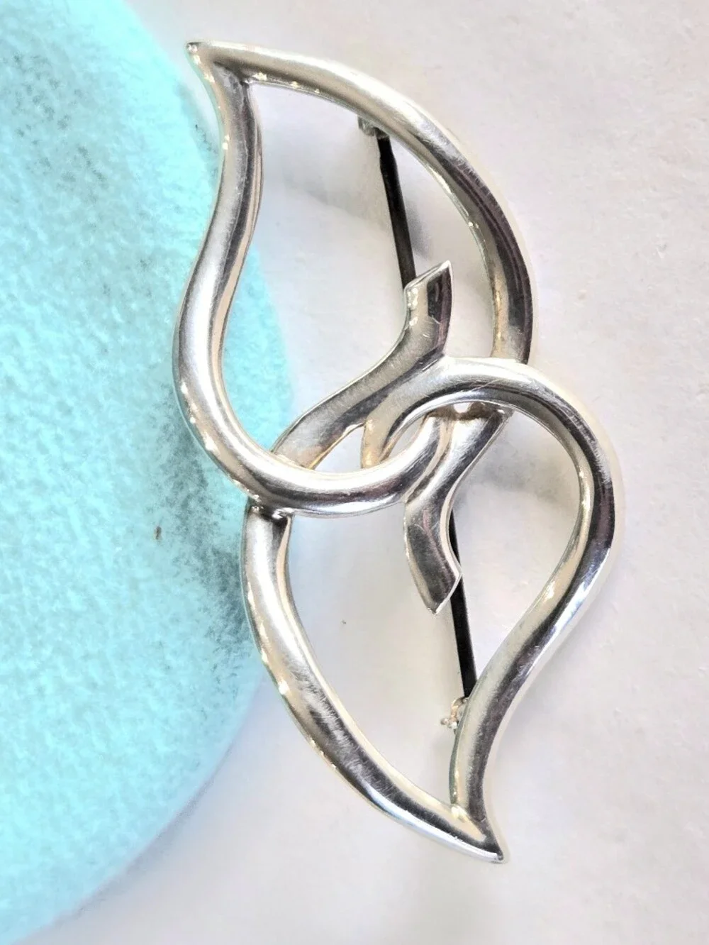#160 - Tiffany & Co. Double Leaf Brooch, Sterling Silver 925